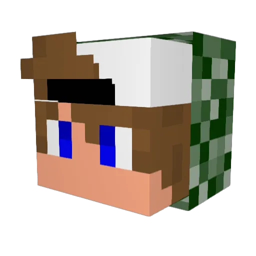 Andimoto122_YT Minecraft avatar head, 3D render