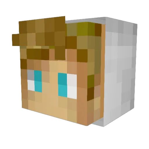 AndisCornDog Minecraft avatar head, 3D render