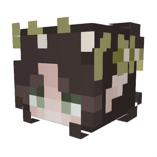 Andjelina Minecraft avatar head, 3D render