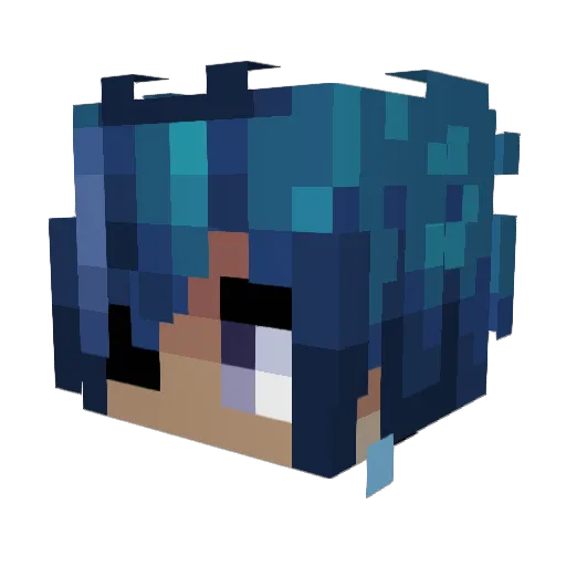 Andjinyu Minecraft avatar head, 3D render