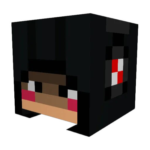 AndouKuro Minecraft avatar head, 3D render