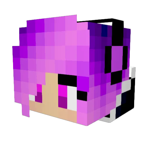 Andr3omeda Minecraft avatar head, 3D render