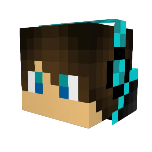 Andr3sNoob Minecraft avatar head, 3D render