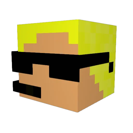 AndreJamesBond Minecraft avatar head, 3D render