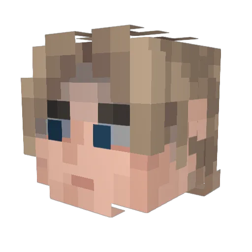 AndreMarcel Minecraft avatar head, 3D render