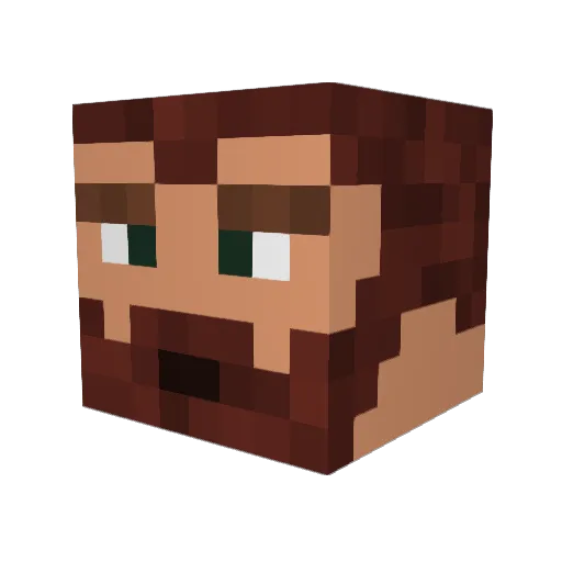 AndreNikowitz Minecraft avatar head, 3D render