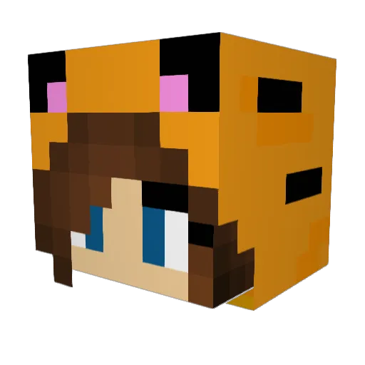 AndreaPou Minecraft avatar head, 3D render
