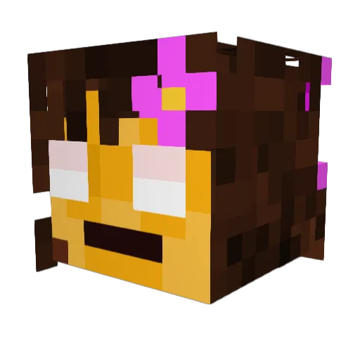 Andreayay Minecraft avatar head, 3D render