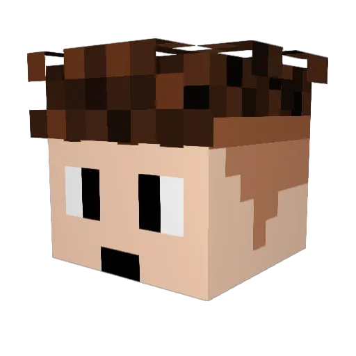 AndresFMG Minecraft avatar head, 3D render