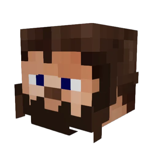 AndrewHuberman Minecraft avatar head, 3D render