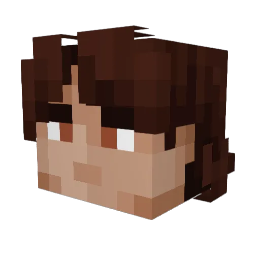 AndrewVanila Minecraft avatar head, 3D render