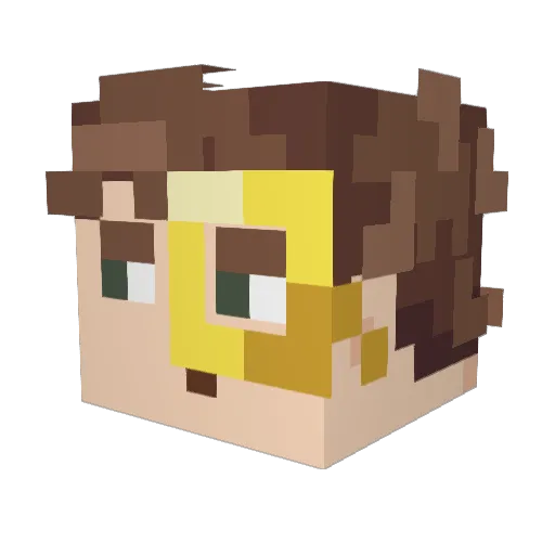 Andreway Minecraft avatar head, 3D render