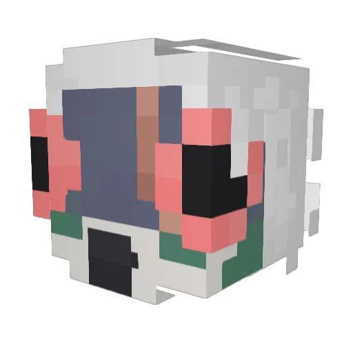 AndriFox Minecraft avatar head, 3D render
