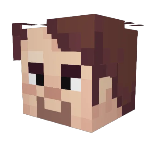 AndroParanoide Minecraft avatar head, 3D render