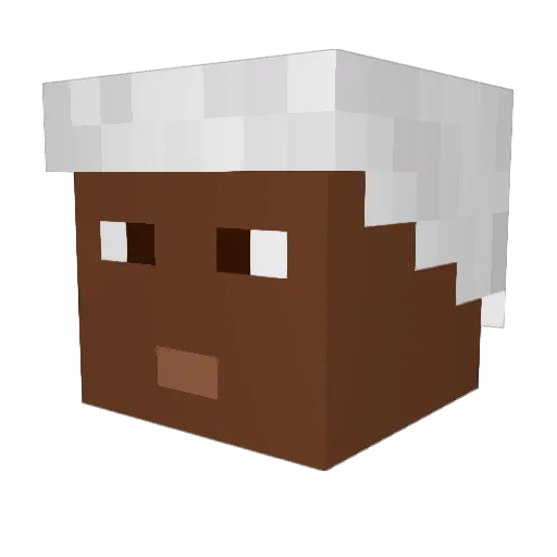 Androidd Minecraft avatar head, 3D render