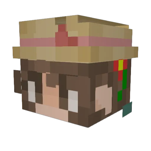 Androla Minecraft avatar head, 3D render