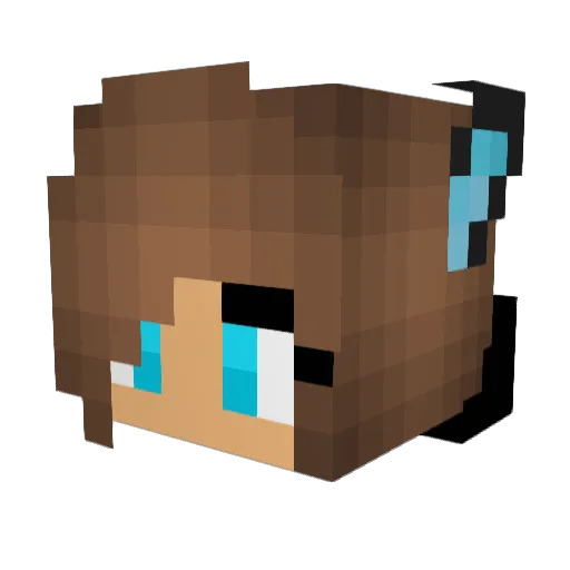 Andromanda Minecraft avatar head, 3D render