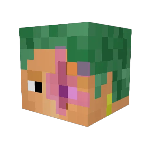 Andromede224 Minecraft avatar head, 3D render