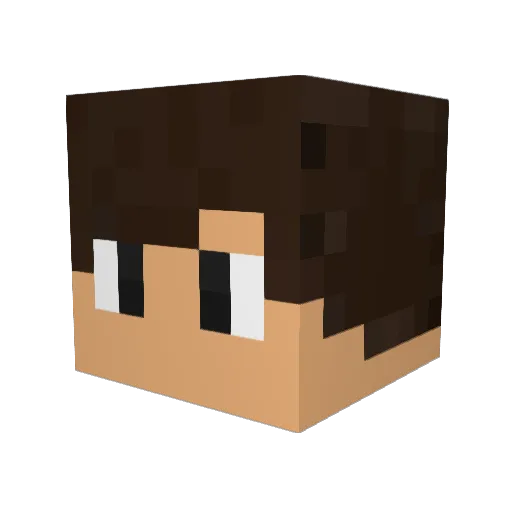 Andros Minecraft avatar head, 3D render
