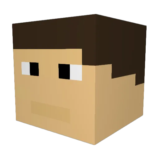 AndrosM Minecraft avatar head, 3D render