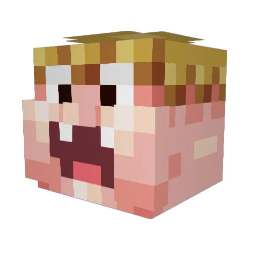 Andruxito Minecraft avatar head, 3D render