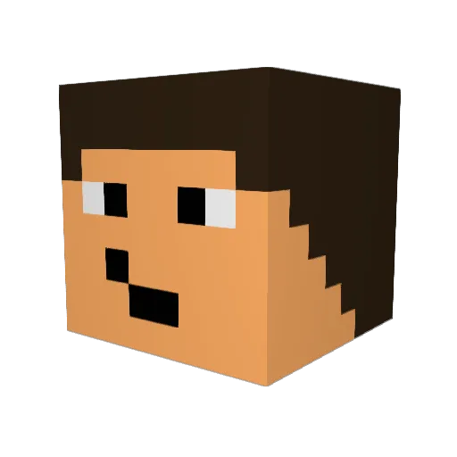 AndrwLx Minecraft avatar head, 3D render