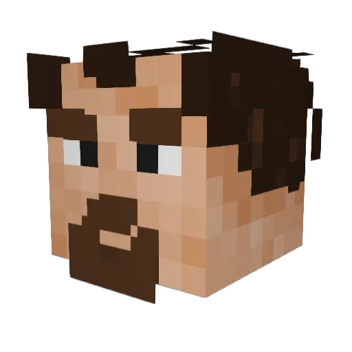 Andryx Minecraft avatar head, 3D render