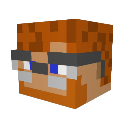 Andsoon Minecraft avatar head, 3D render