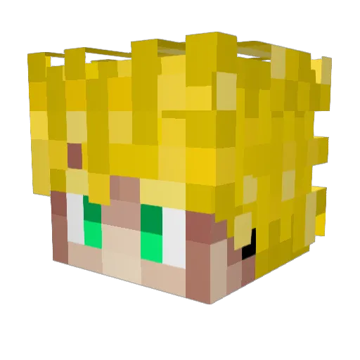 AndyAnim Minecraft avatar head, 3D render