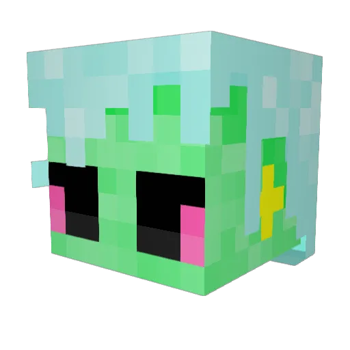 AndyAxolotl Minecraft avatar head, 3D render