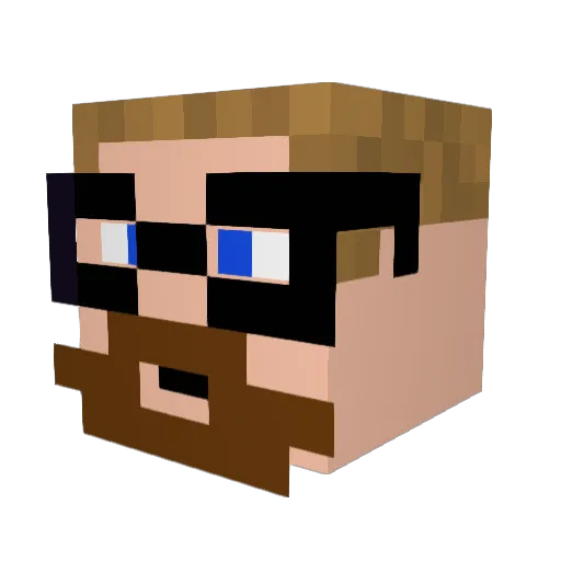 AndyBundy Minecraft avatar head, 3D render