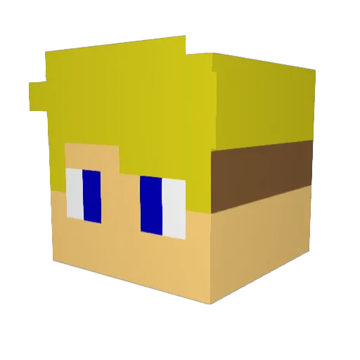AndyCher Minecraft avatar head, 3D render