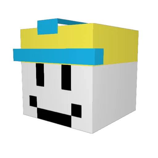 AndyDavinci_ Minecraft avatar head, 3D render