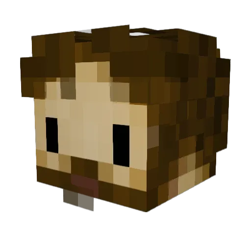 AndyGV Minecraft avatar head, 3D render