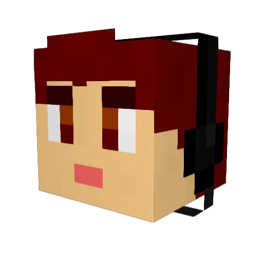 AndyHey Minecraft avatar head, 3D render