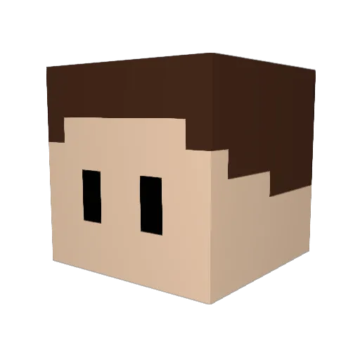 AndyPtandy Minecraft avatar head, 3D render