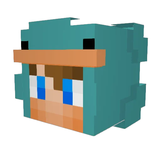 AndyQN Minecraft avatar head, 3D render