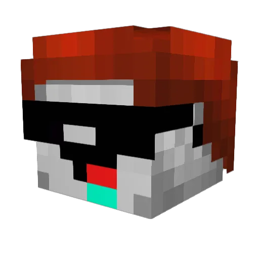 AndyRooster Minecraft avatar head, 3D render