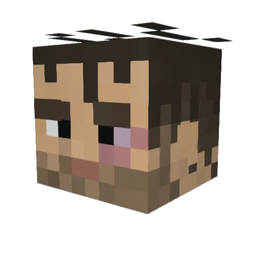 AndyTraps Minecraft avatar head, 3D render
