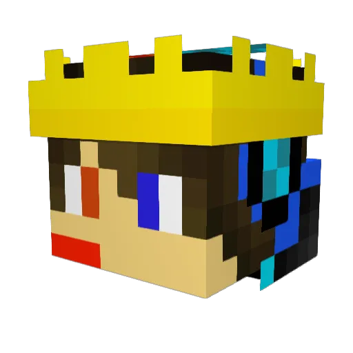 AndyX_YT Minecraft avatar head, 3D render