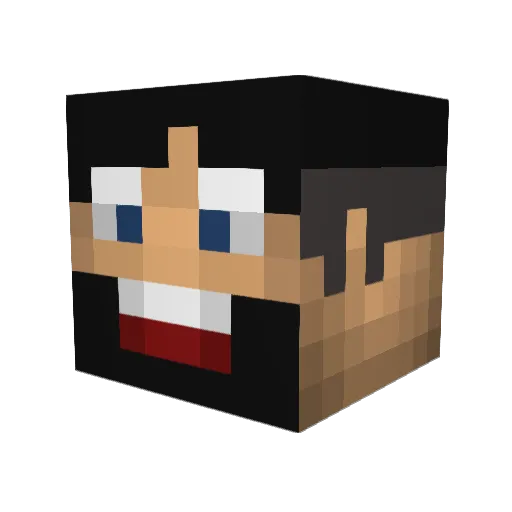 Andyabloo Minecraft avatar head, 3D render