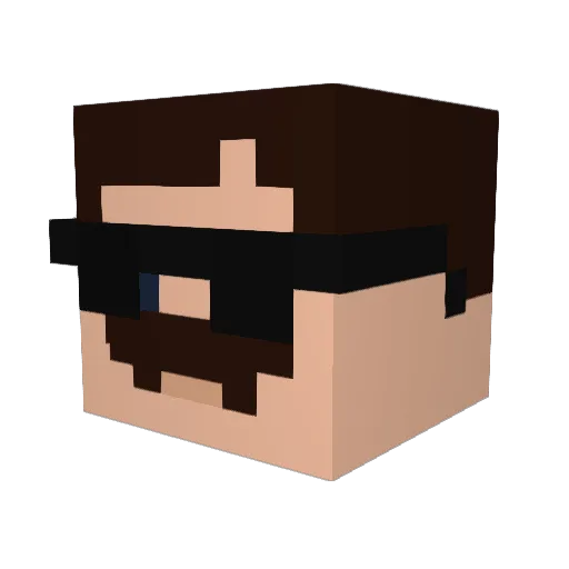 Andycom92 Minecraft avatar head, 3D render
