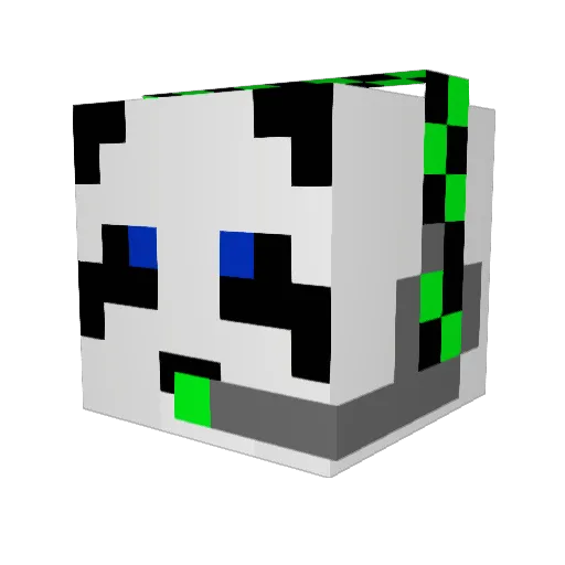 Andymakiko Minecraft avatar head, 3D render