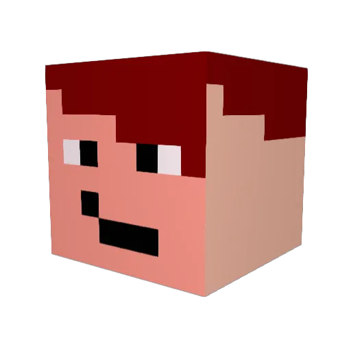 Andystaub Minecraft avatar head, 3D render