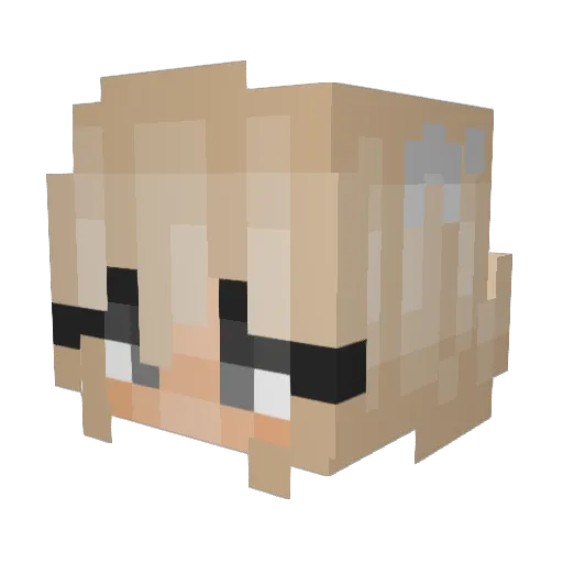 Andziusia Minecraft avatar head, 3D render