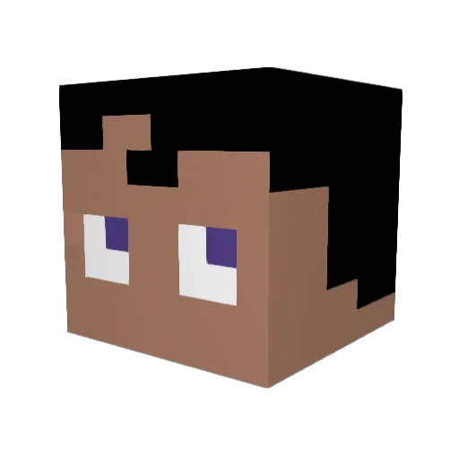 Andzor Minecraft avatar head, 3D render