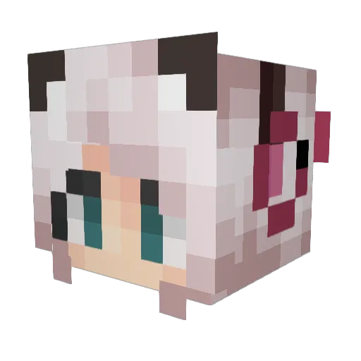Anegimi Minecraft avatar head, 3D render