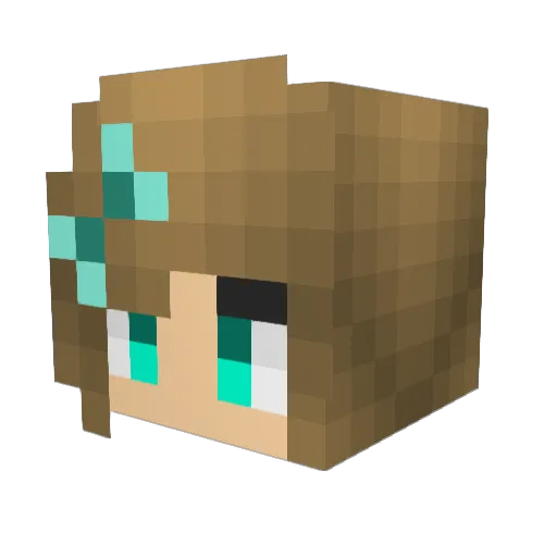 Anemio Minecraft avatar head, 3D render