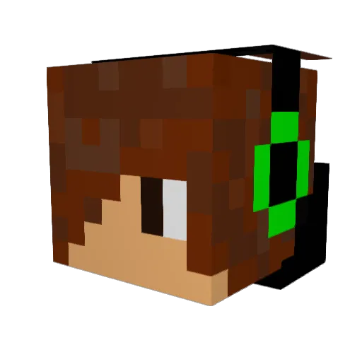 AnemonOFF Minecraft avatar head, 3D render