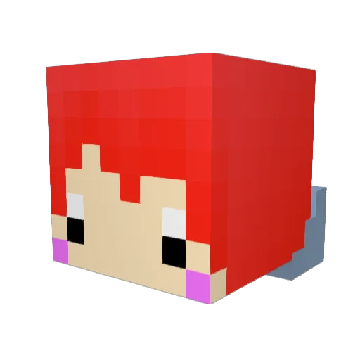 Aneswu Minecraft avatar head, 3D render
